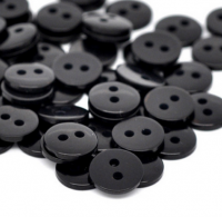 100 Botones negros - Resina - 9x2mm