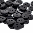 100 Botones negros - Resina - 9x2mm