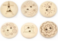 30 Botones de madera - 20 mm 