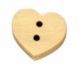 50 Botones madera con forma de corazón- 13x11mm
